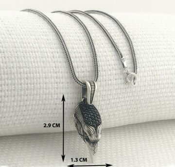 925 Ayar Gümüş Kartal Başı Kolye