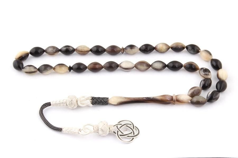 1000 Ayar Kazaz Püsküllü Arpa Kesim Koç Boynuzu Tesbih