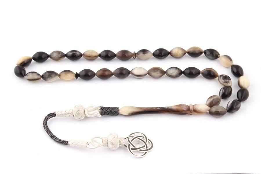 1000 Ayar Kazaz Püsküllü Arpa Kesim Koç Boynuzu Tesbih