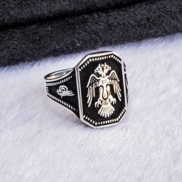 925 Ayar Gümüş  Selçuklu Kartalı Yüzük