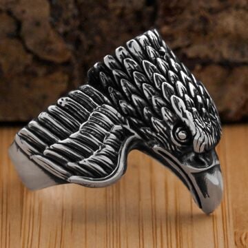 Kartal Motifli 925 Ayar Gümüş Yüzük