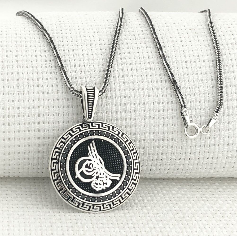 925 Ayar Gümüş Osmanlı Tuğralı Kolye