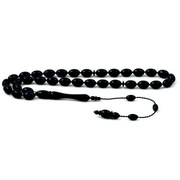 Kusursuz El İşçilikli Arpa Kesim Sistemli Abanoz Ağacı Tesbih