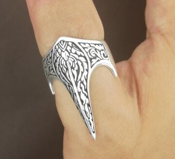 925 Ayar Gümüş Özel Tasarım Okçu Zihgir Yüzüğü