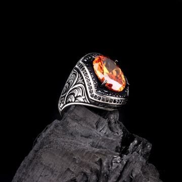 925 Ayar Gümüş Zirkon Taşlı Erkek Yüzük