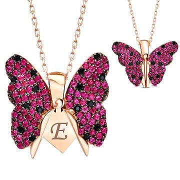 925 Ayar Gümüş Açılır Kapanır Kelebek Kolye