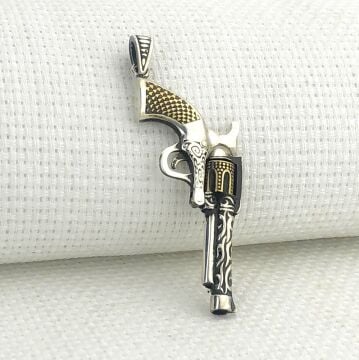 925 Ayar Gümüş 6 Patlar Tabanca Kolye Ucu