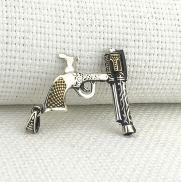 925 Ayar Gümüş 6 Patlar Tabanca Kolye Ucu