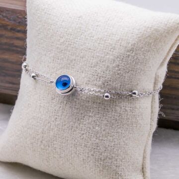 925 Ayar Gümüş Nazar Boncuklu Bileklik