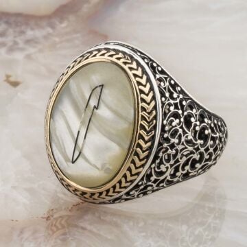 Sedef Taşlı Elif Gümüş Yüzük