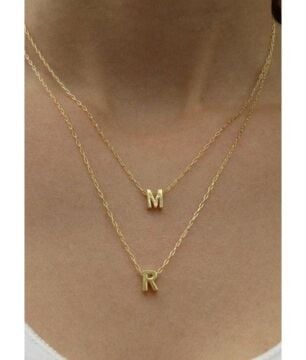 925 Ayar Gümüş Kişiye Özel Üç Boyutlu Harf Kolye Model 4