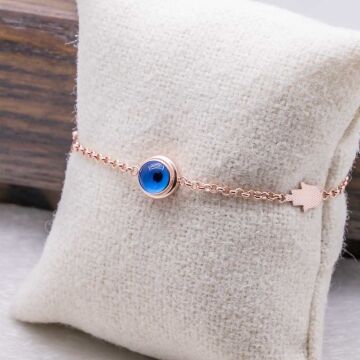 925 Ayar Gümüş Nazar Boncuklu Bayan Bileklik Model 3