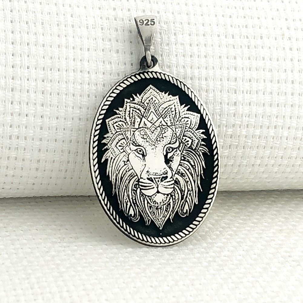 925 Ayar Gümüş Aslan Figürlü Kolye Ucu