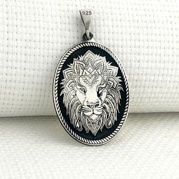 925 Ayar Gümüş Aslan Figürlü Kolye Ucu