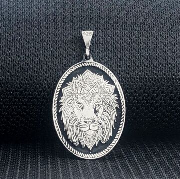 925 Ayar Gümüş Aslan Figürlü Kolye Ucu