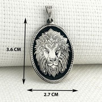 925 Ayar Gümüş Aslan Figürlü Kolye Ucu