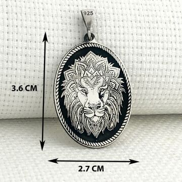 925 Ayar Gümüş Aslan Figürlü Kolye Ucu