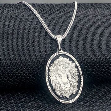 925 Ayar Gümüş Aslan Figürlü Kolye