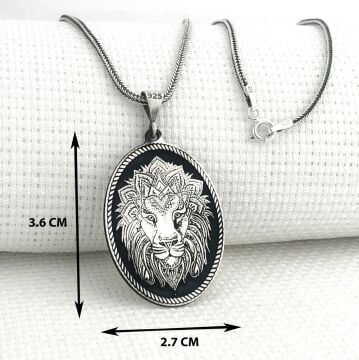 925 Ayar Gümüş Aslan Figürlü Kolye