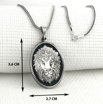 925 Ayar Gümüş Aslan Figürlü Kolye