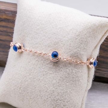 925 Ayar Gümüş Nazar Boncuklu  Bileklik