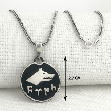 925 Ayar Gümüş Göktürkçe Türk Yazılı Kurt Kolye