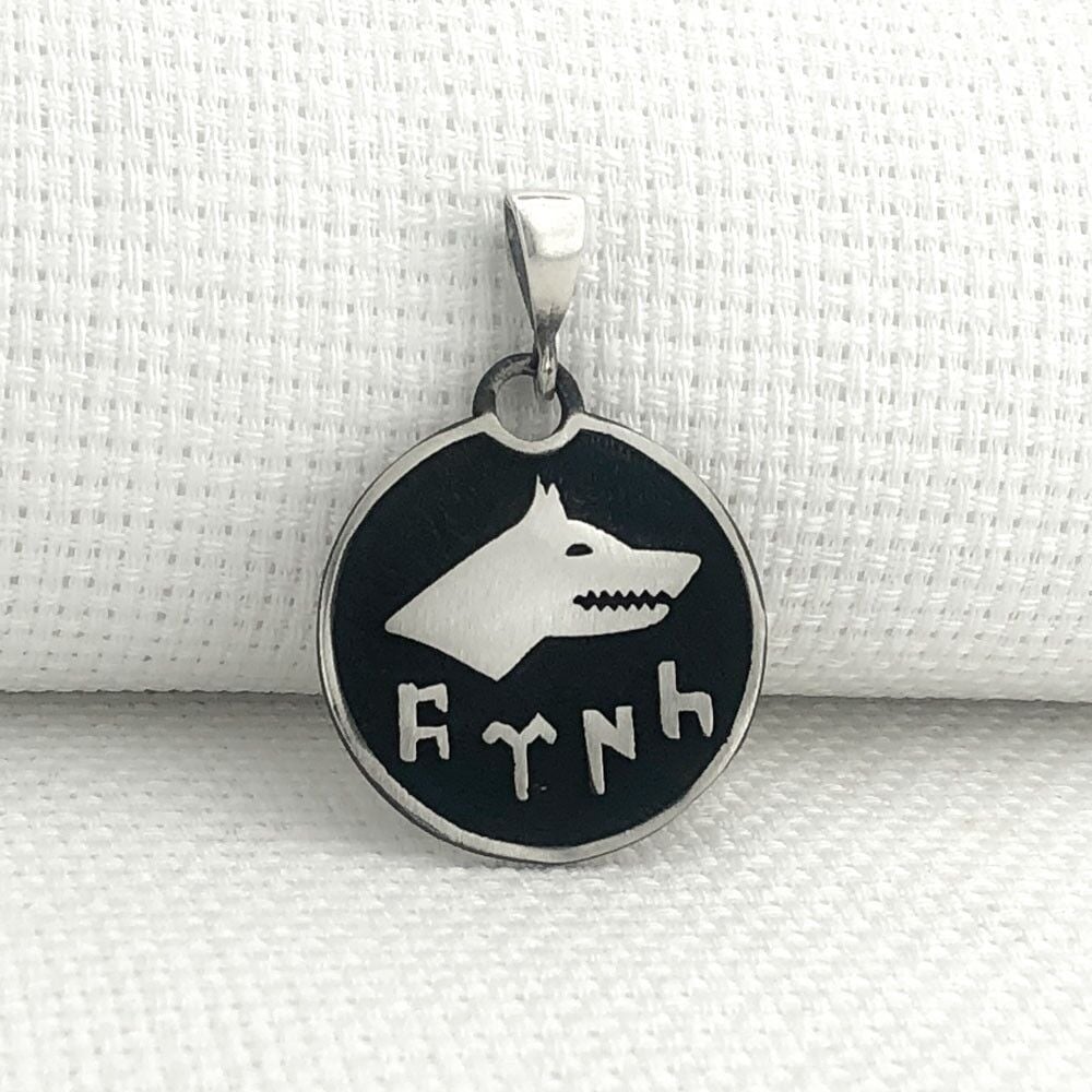 925 Ayar Gümüş Göktürkçe Türk Yazılı Kurt Kolye Ucu