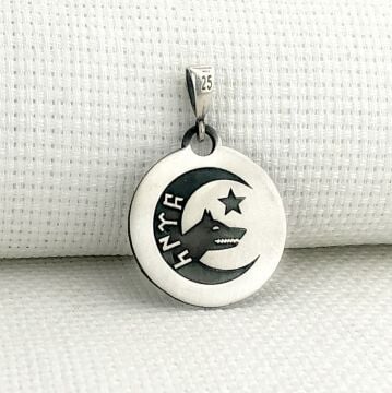 925 Ayar Gümüş Göktürkçe Türk Yazılı Kurt Kolye Ucu