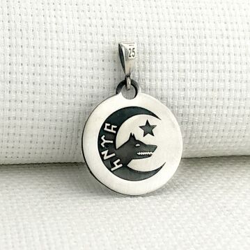 925 Ayar Gümüş Göktürkçe Türk Yazılı Kurt Kolye Ucu