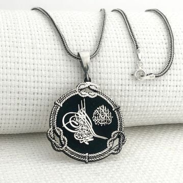 925 Ayar Gümüş Osmanlı Tuğra Tasarımlı Kolye