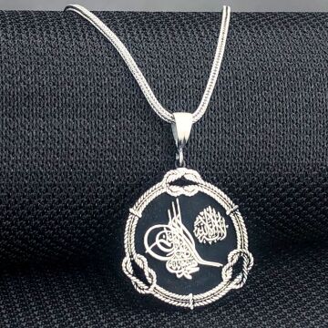 925 Ayar Gümüş Osmanlı Tuğra Tasarımlı Kolye