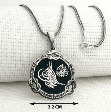 925 Ayar Gümüş Osmanlı Tuğra Tasarımlı Kolye