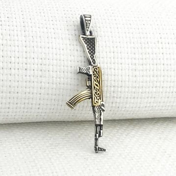 925 Ayar Gümüş Tüfek Tasarımlı Kolye Ucu