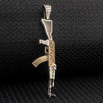 925 Ayar Gümüş Tüfek Tasarımlı Kolye Ucu