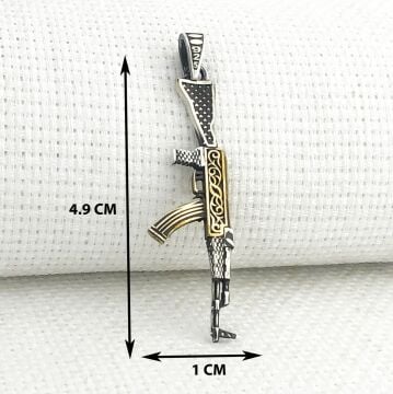 925 Ayar Gümüş Tüfek Tasarımlı Kolye Ucu