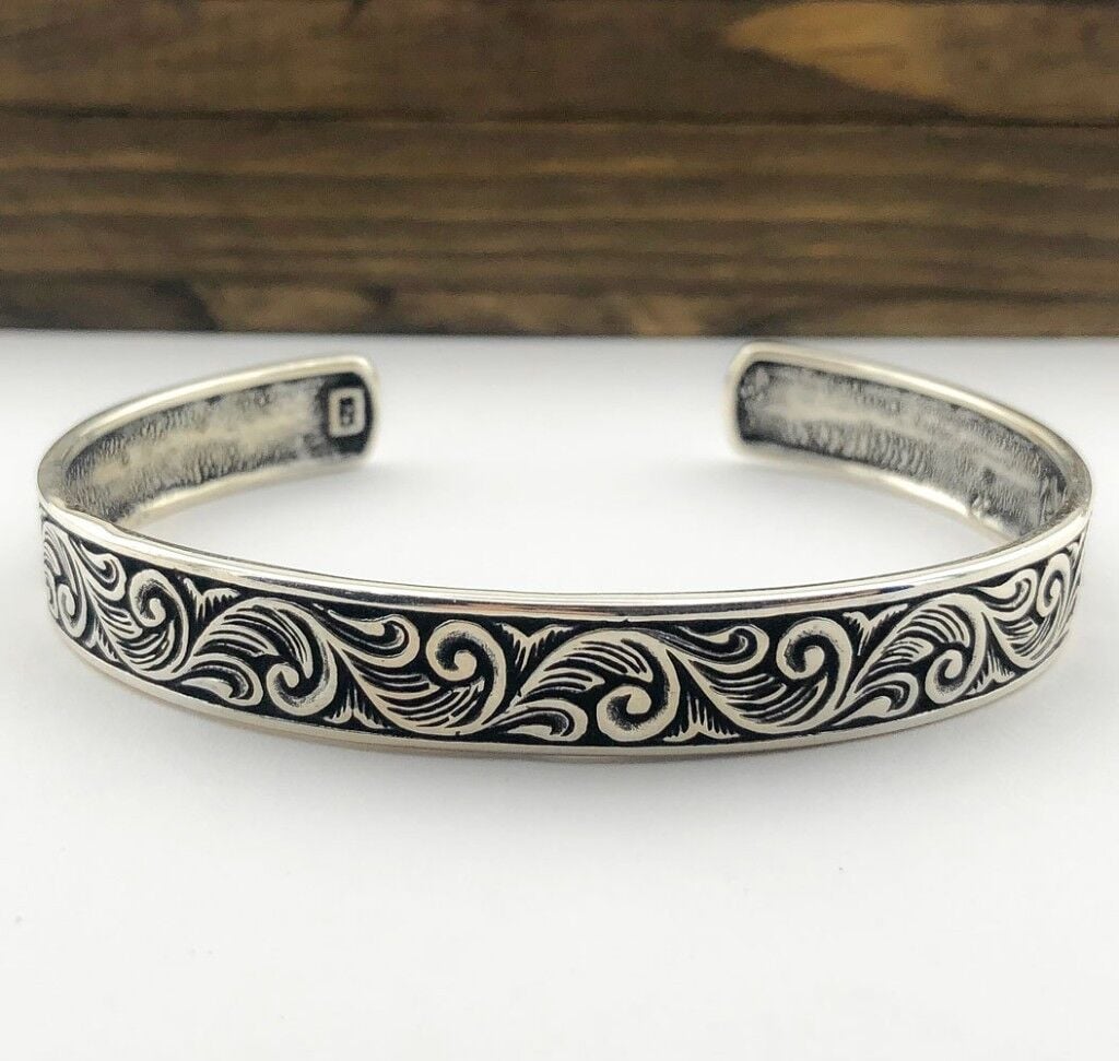 925 Ayar Gümüş Ayarlanabilir Erkek Kelepçe Bileklik