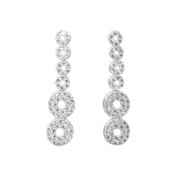 925 Ayar Gümüş  Zirkon Taşlı Yuvarlak Model Set