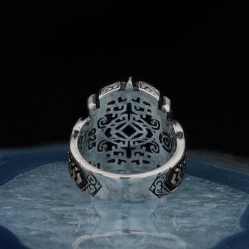 925 Ayar Gümüş Oval Oniks Taşlı Erkek Yüzük