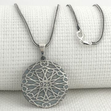 925 Ayar Gümüş Türk Boyları Simgeli Ayyıldız Kolye