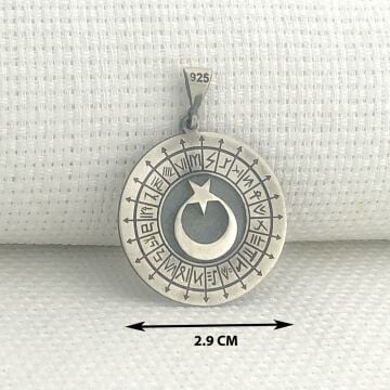 925 Ayar Gümüş Türk Boyları Simgeli Ayyıldız Kolye Ucu