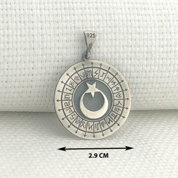 925 Ayar Gümüş Türk Boyları Simgeli Ayyıldız Kolye Ucu