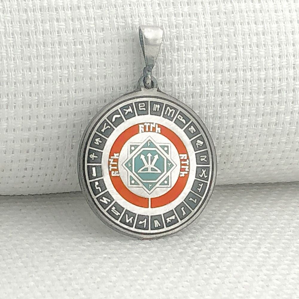 Oğuz Kağan Mührü 925 Ayar Gümüş Türk Boyları Simgeli Kolye Ucu