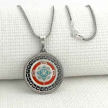 Oğuz Kağan Mührü 925 Ayar Gümüş Türk Boyları Simgeli Kolye