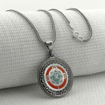 Oğuz Kağan Mührü 925 Ayar Gümüş Türk Boyları Simgeli Kolye