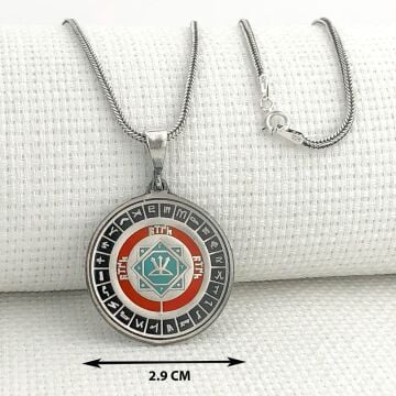 Oğuz Kağan Mührü 925 Ayar Gümüş Türk Boyları Simgeli Kolye