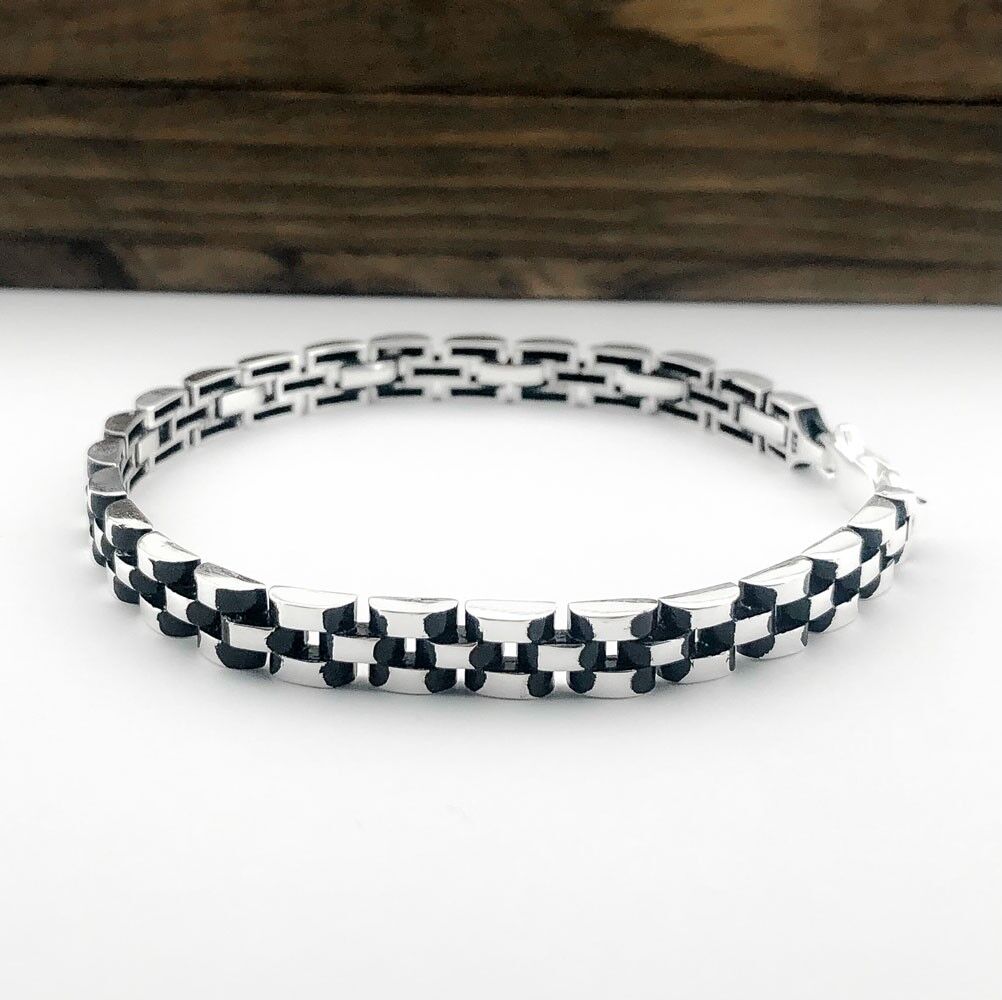 925 Ayar Gümüş Saat Kordonu Erkek Bileklik