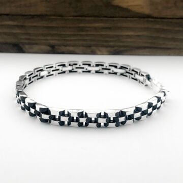 925 Ayar Gümüş Saat Kordonu Erkek Bileklik