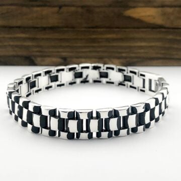 925 Ayar Gümüş Saat Kordonu Erkek Bileklik