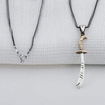 925 Ayar Gümüş Hz. Ali Kılıcı Erkek Kolye