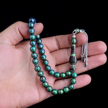 ZİRKON TAŞ GÜMÜŞ PÜSKÜLLÜ RENK DEĞİŞTİREN HİS TAŞI TESBİH